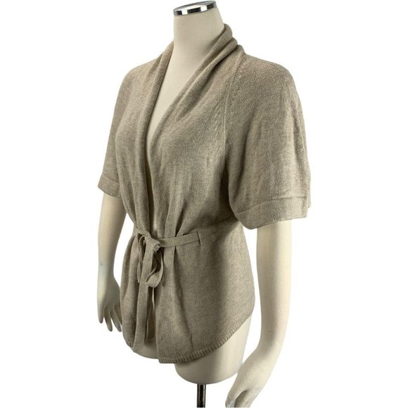 LOFT XS Wrap Cardigan Sweater Rabbit Hair Tie Ann - Picture 2 of 5